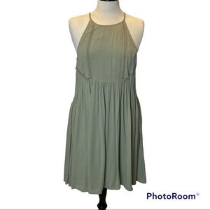 O’Neill Crinkly Mini Dress Sage Green Size Large